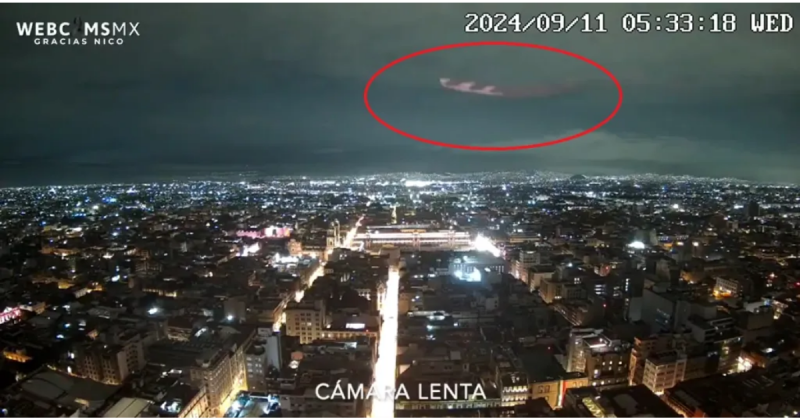 Imagen de cámara web de México muestra un objeto brillante en el cielo