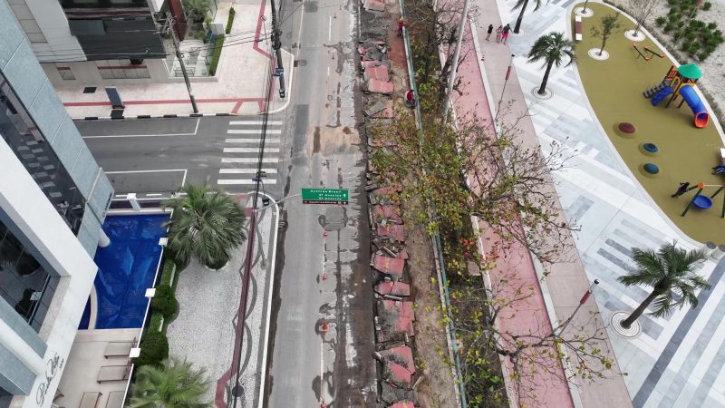 Foto mostra nova orla de Balneário Camboriú vista de cima