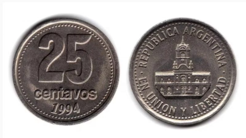 Moeda de 25 centavos de peso