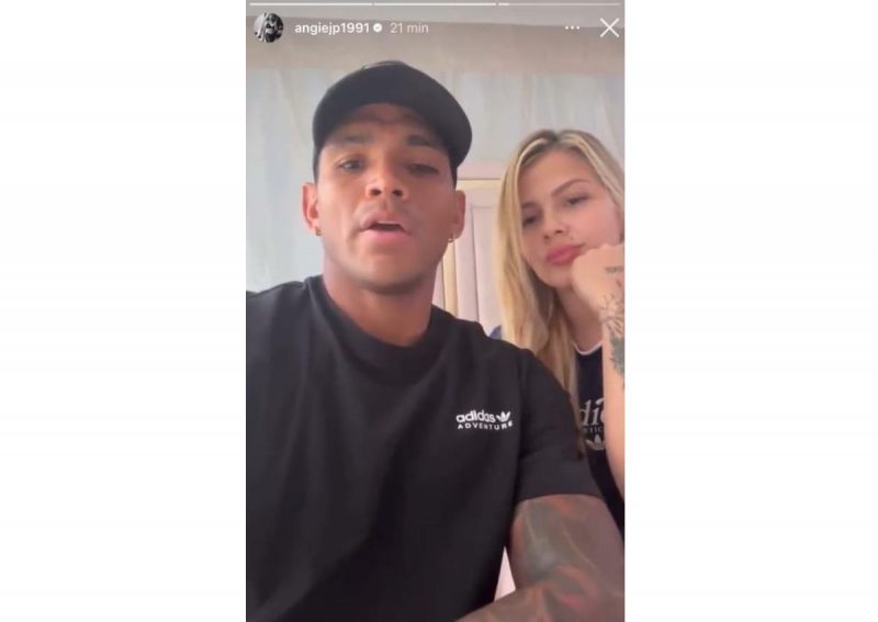 Rafael P&eacute;rez, jogador do J&uacute;nior Barranquilla, com a esposa – Foto: Reprodu&ccedil;&atilde;o / Instagram