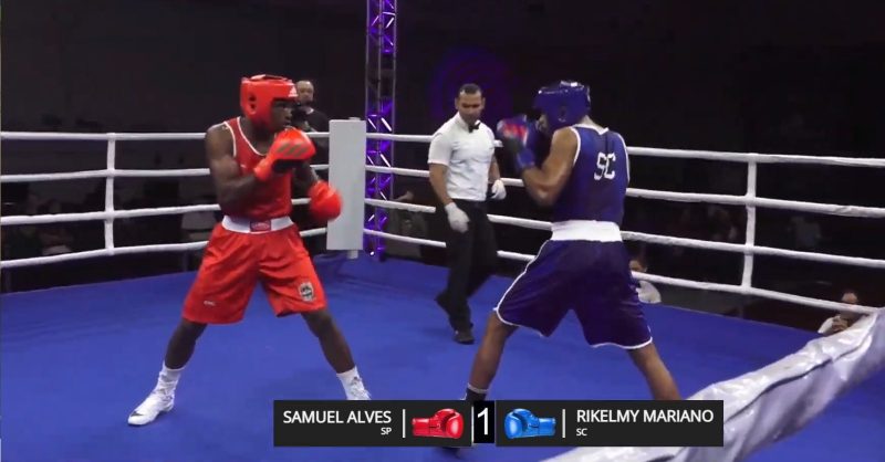 Lutador de São José Rikelmy Mariana na final do brasileiro de boxe