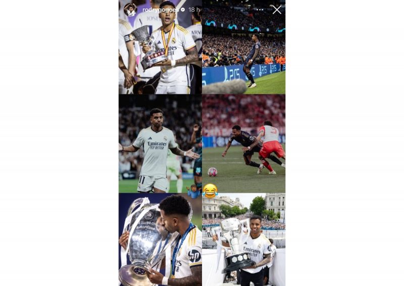 Assim como Neymar, Rodrygo ironizou sua ausência na lista da Bola de Ouro 2024