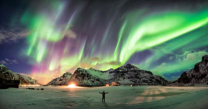 Imagem de aurora boreal