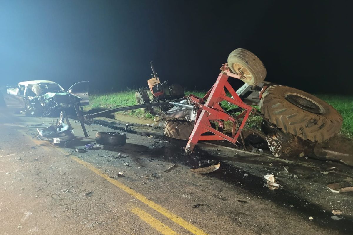 O acidente aconteceu na noite de terça-feira (3), na SC-156. - Corpo de Bombeiros/Divulgação/ND