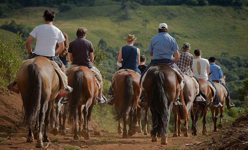 O hotel oferece uma variedade de atividades divertidas como cavalgadas, trilhas ecológicas, pesca, ordenha, colheita de frutas e hortaliças - Foto: Divulgação/Hotel Fazenda Boqueirão