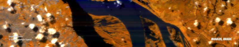 Imagem a&eacute;rea de Manaus (AM) capturada por sat&eacute;lite com tecnologia de Florian&oacute;polis – Foto: Visiona/Divulga&ccedil;&atilde;o/ND
