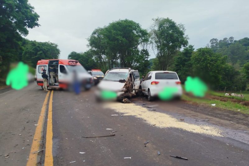 Veículos envolvidos em acidente em Maravilha