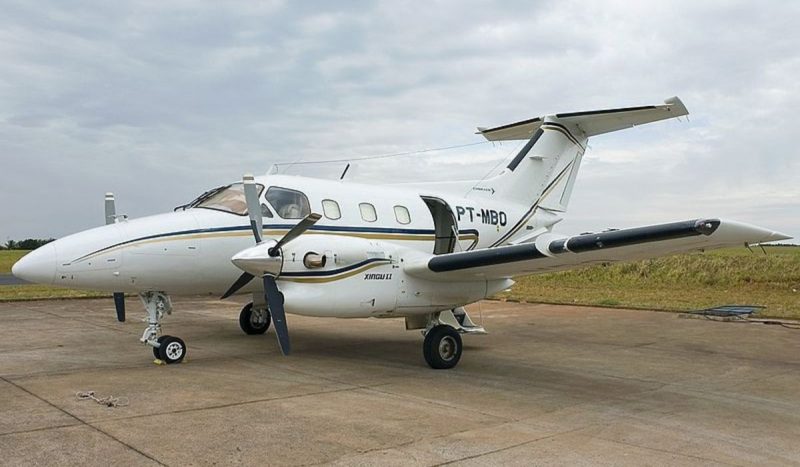 Aeronave Embraer-121 Xingu despencou em Santa Branca, no interior de São Paulo, vitimando toda a tripulação - Foto: Embraer/ Reprodução/ ND