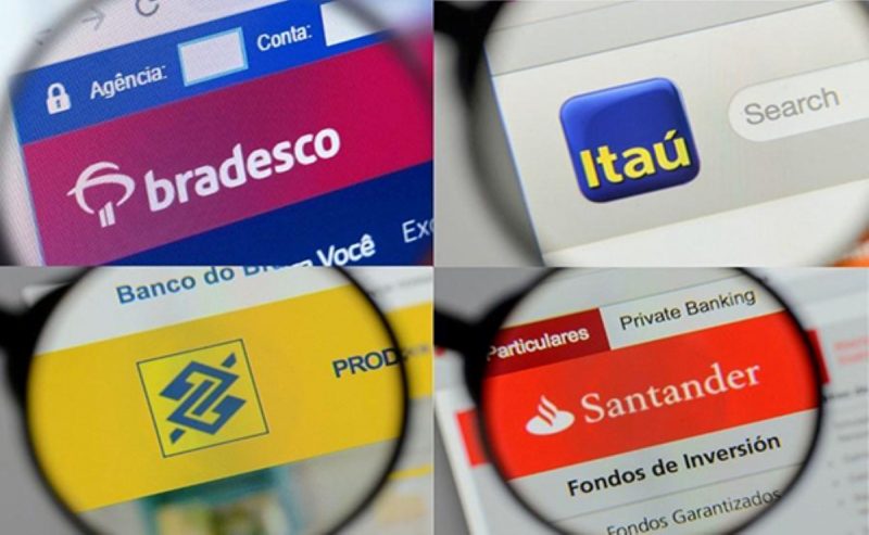 Aplicativos do Bradesco, Itaú, Santander e Banco do Brasil, considerados bancos tradicionais