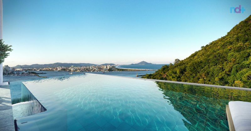 Imagem mostra vista de piscinas privativas finalistas mundiais em Itajaí