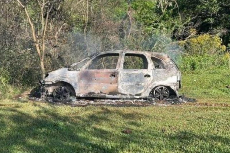 Carro da vítima morta em Xaxim