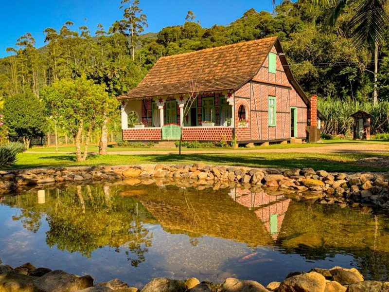 Casa histórica presente na Rota do Enxaimel em Pomerode 