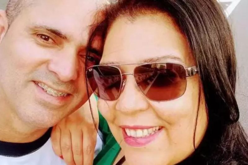 Casal Gildélio e Adriana, que morreu na queda de elevador