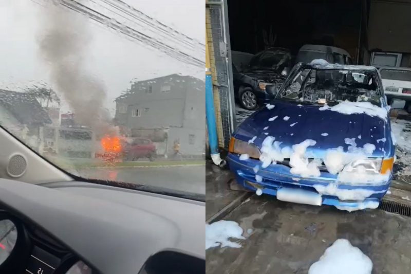 Carros ficaram destruídos 