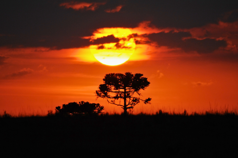 Urubici-Hügel und die untergehende Sonne "Sonnenuntergang"