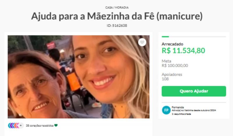 Família criou uma vaquinha online para reconstruir casa