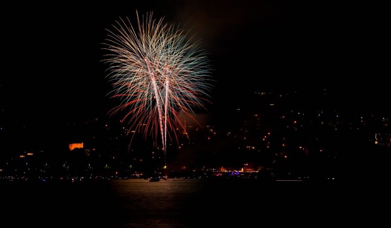 Queima de fogos de artifício na virada do ano em Florianópolis