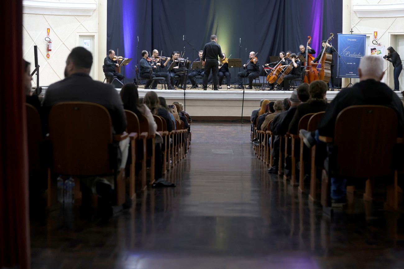 Concerto da Orquestra Prelúdio foi realizado em São Bento do Sul nessa quinta-feira (10) - Reprodução/ND