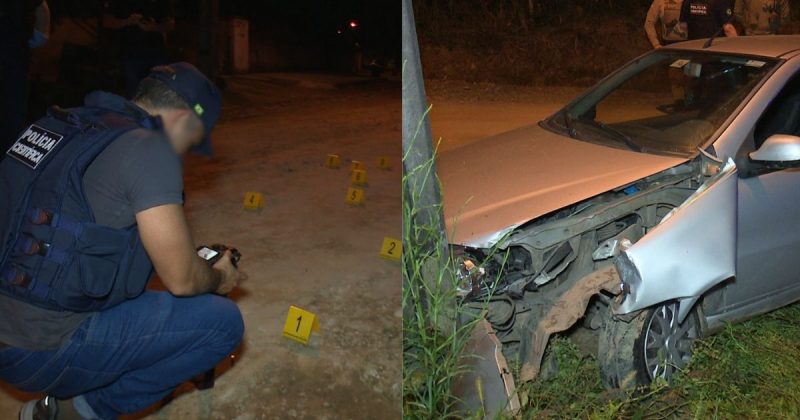 Jovem é atingido por tiros, dirigi por 200 m até bater em poste e morre em Joinville