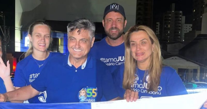 Juliana Pavan, eleita prefeita de Balneário Camboriú, e equipe