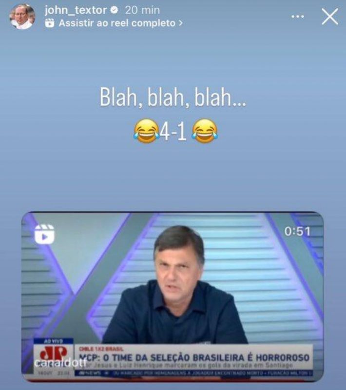 Com referência à goleada aplicada sobre o Flamengo, John Textor provoca comentarista flamenguista