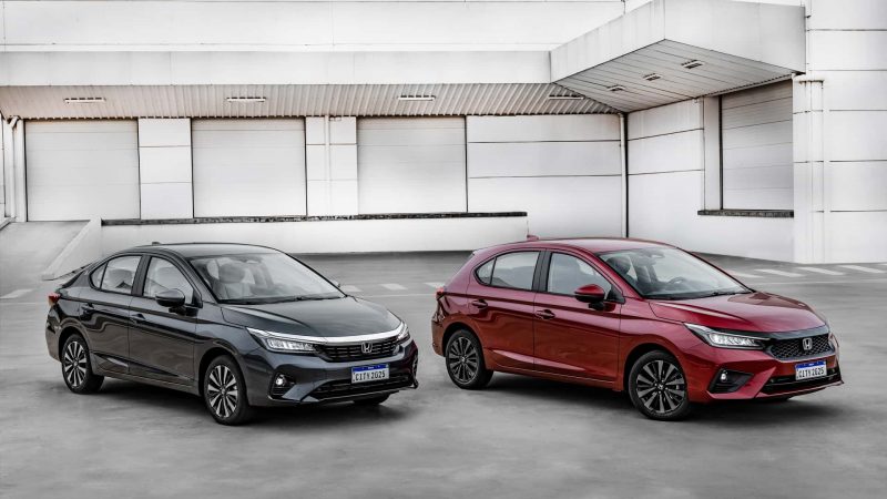 Novos New City hatch e sedã 2025 da Honda