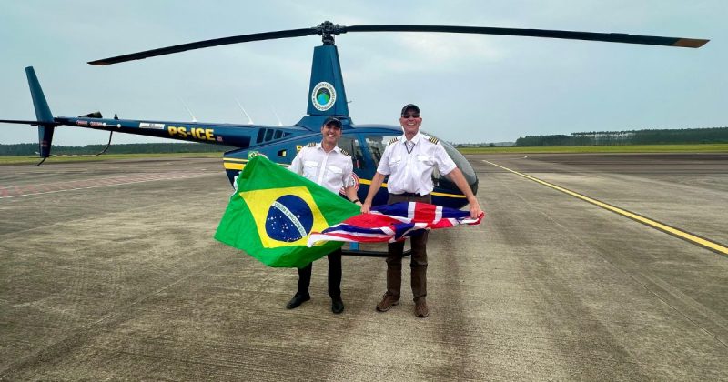 André de Freitas, primeiro brasileiro a contornar o planeta de helicóptero