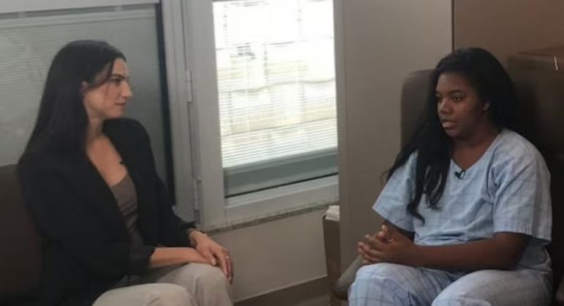 Raquel Britto concedeu entrevista ao Domingo Espetacular