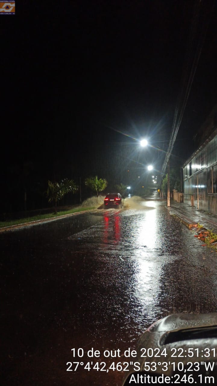 Com a chuva intensa que atingiu o Balneário de Pratas. - Defesa Civil/Reprodução