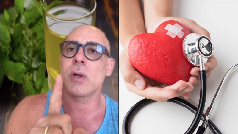 Foto mostra médico ensinando a fazer o suco que previne infarto