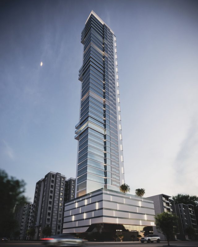 Imagem do projeto do W Tower, residencial mais alto do Brasil com essa tecnologia na construção