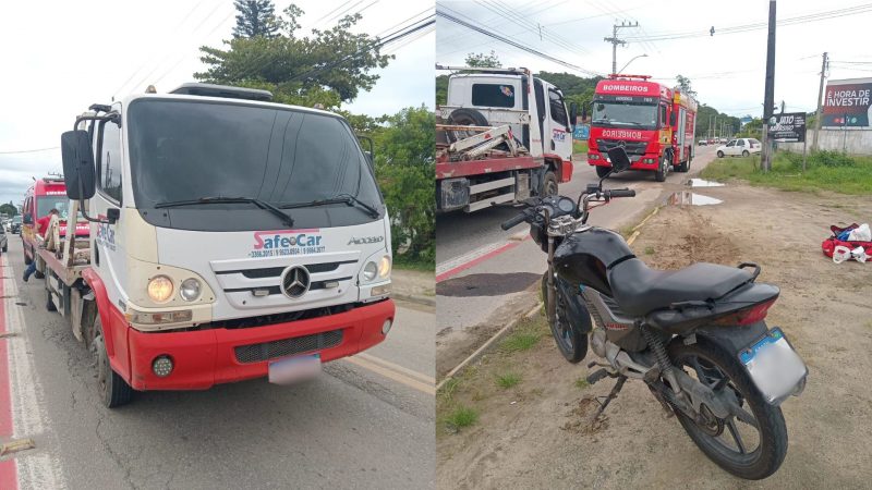 Imagens mostram caminhão e moto envolvidos no acidente com adolescente de 16 anos