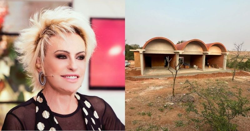 Montagem com Ana Maria Braga e a casa que apresentadora presenteou a filha 