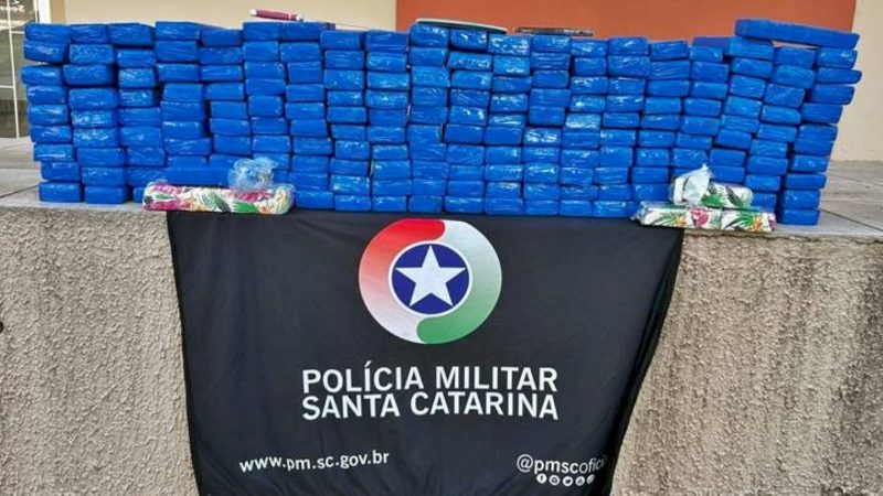 Apreensão da Polícia Militar de quase 100 kg de maconha em Lages