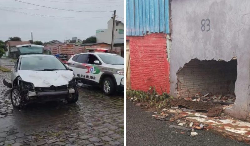 Homem foi preso, em flagrante, por tentativa de homicídio após atropelar esmagar criança e adolescente, contra parede, no Oeste catarinense