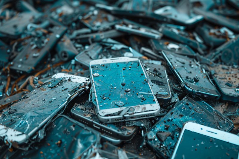 Diversos celulares destruídos 