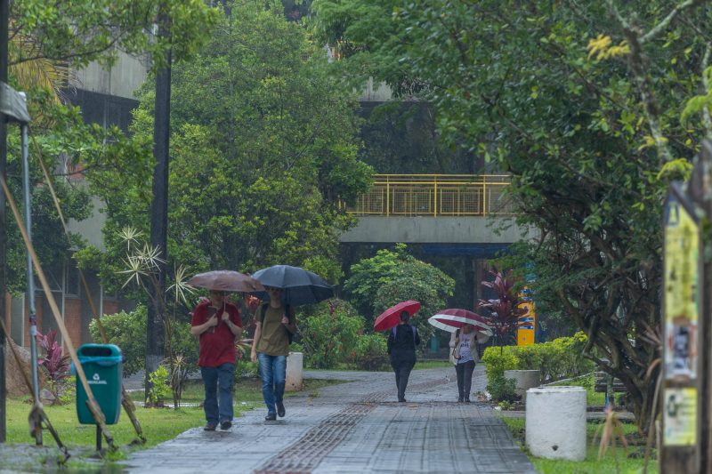 Dia de chuva na UFSC, em Florianópolis