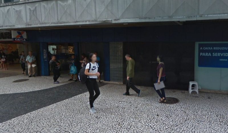 Estelionatário preso em agência da Caixa, foto mostra fachada da agência