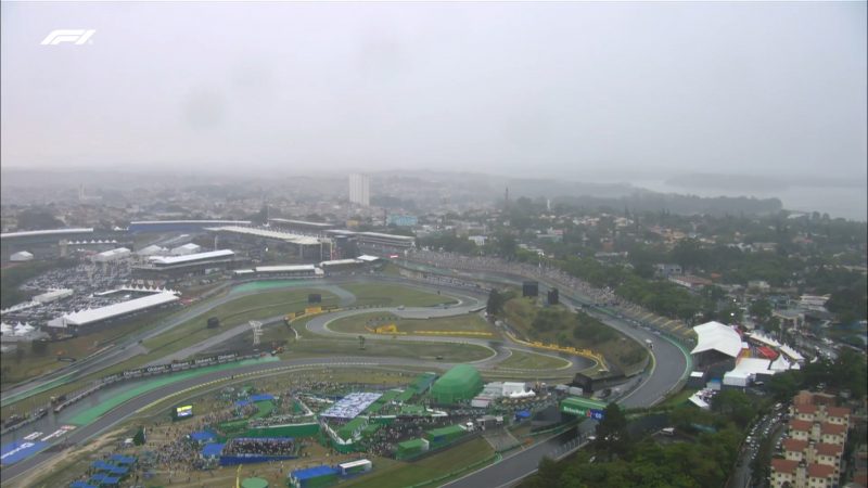 Treino classificatório foi suspenso por causa da chuva no GP Brasil de Fórmula 1