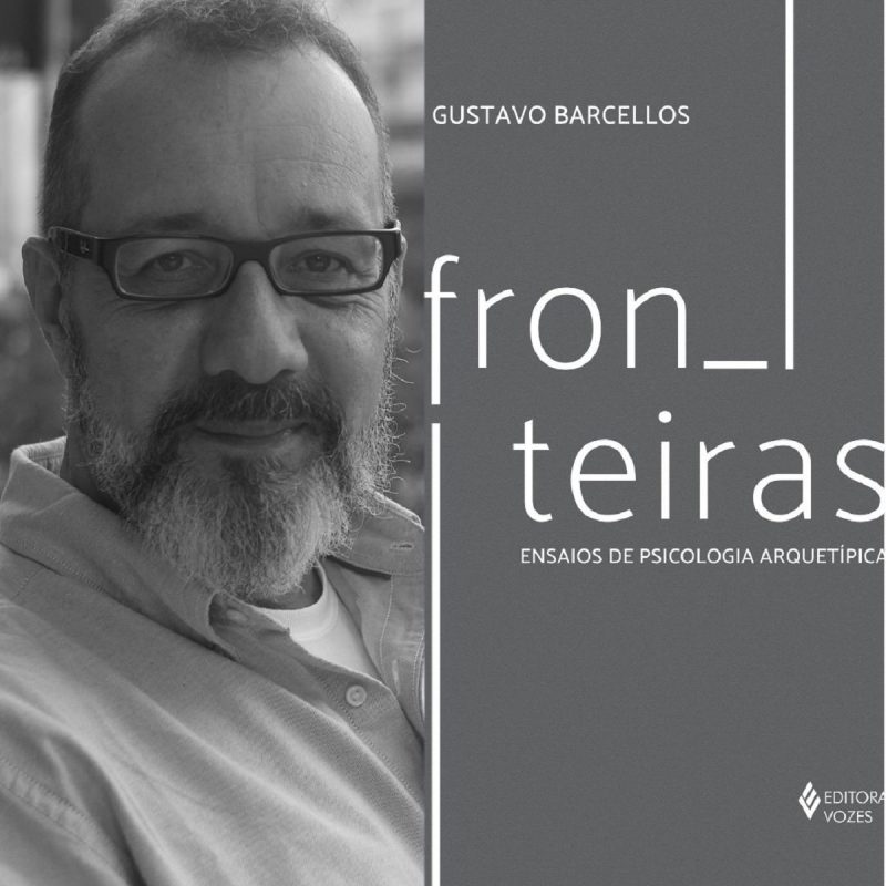 Imagem mostra foto de Gustavo Barcellos e da capa do livro 'Fronteiras'