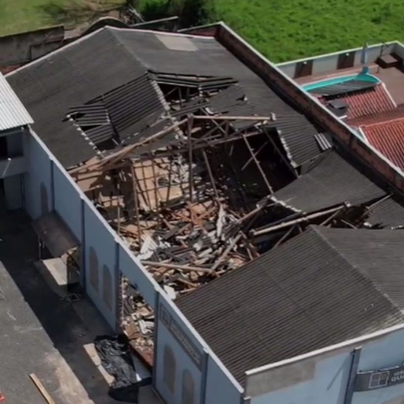 Igreja que desabou vista de cima