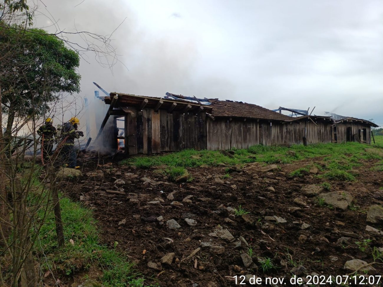 O incêndio ocorreu no município de Taió - Bombeiros Militares/Reprodução/ND