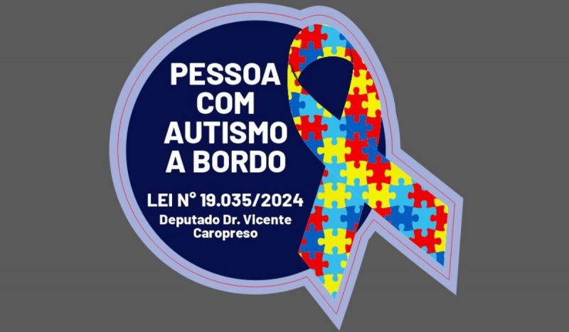 Selo identifica veículos que transportam pessoas com Transtorno do Espectro Autista (TEA)