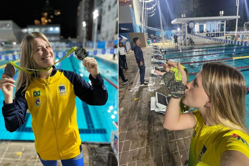 Nadadora joinvilense conquista quatro medalhas no Pan-Americano de Natação para Surdos