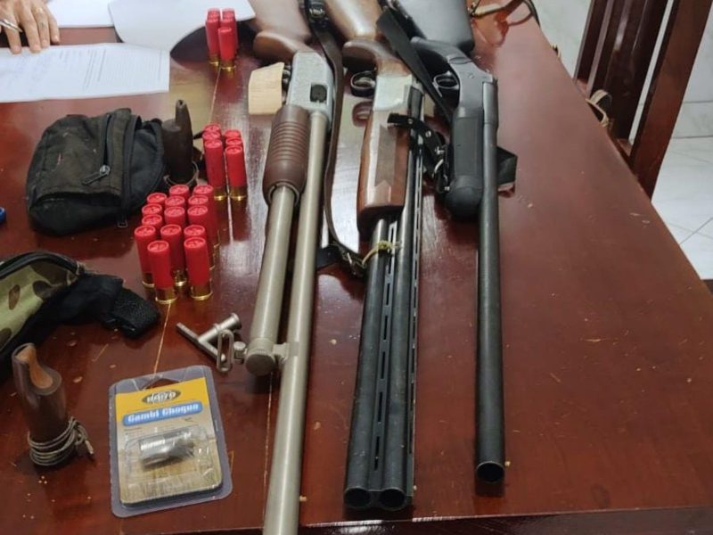 Armas utilizadas pelo grupo criminoso que agia de forma clandestina em SC