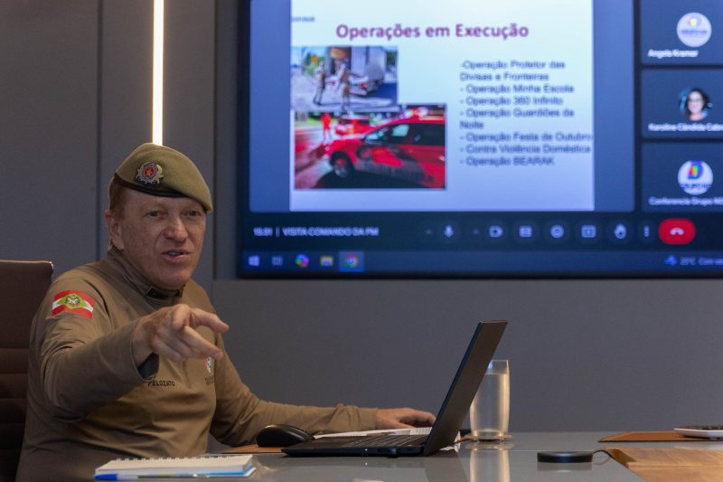 Coronel Aurélio José Pelozato da Rosa, apresentou um relatório da PM para a segurança em SC em 2024