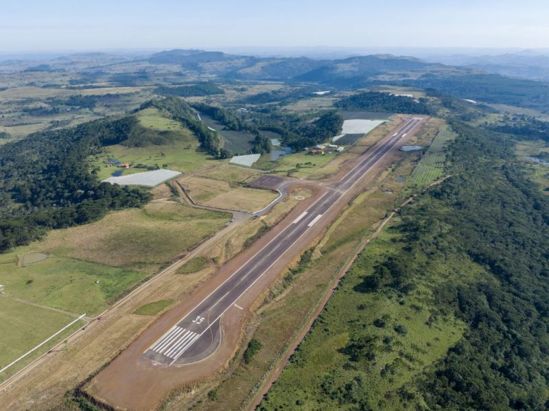 Pista do aeroporto de São Joaquim, na Serra de SC