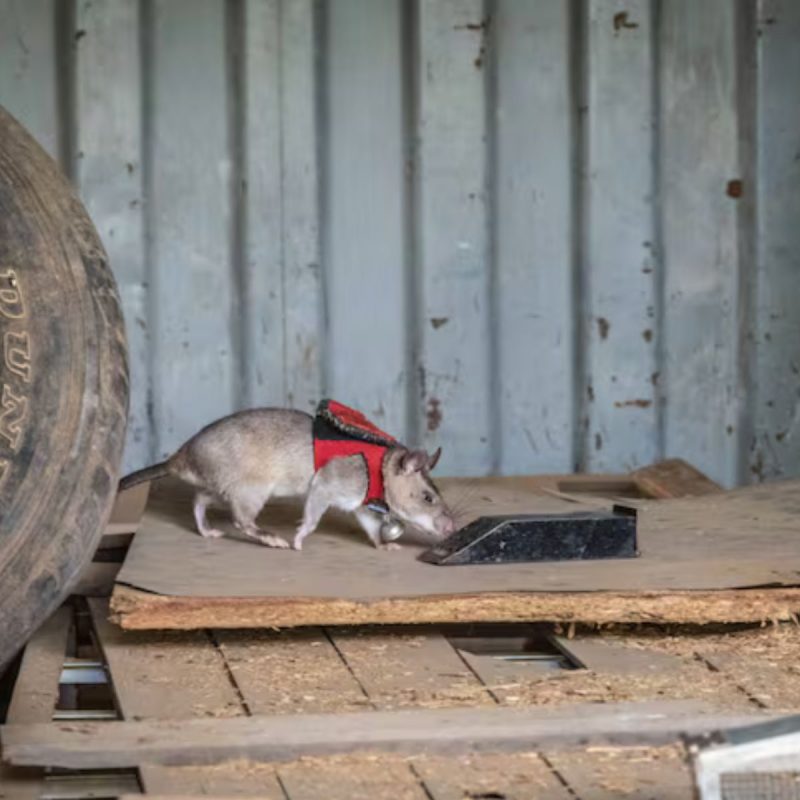 Ratos são treinados para farejar produtos de animais 