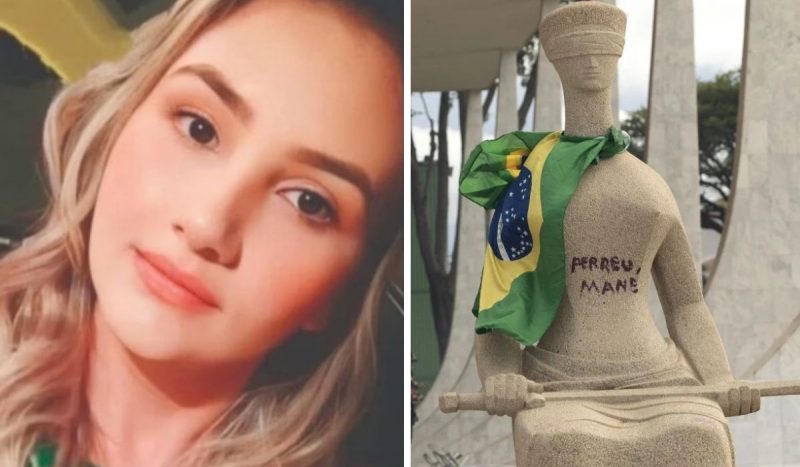 Débora Rodrigues foi presa em março por escrever "Perdeu, mané" em estátua no STF 