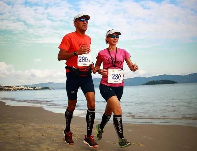 Marco e Rosangela Laurindo em corrida